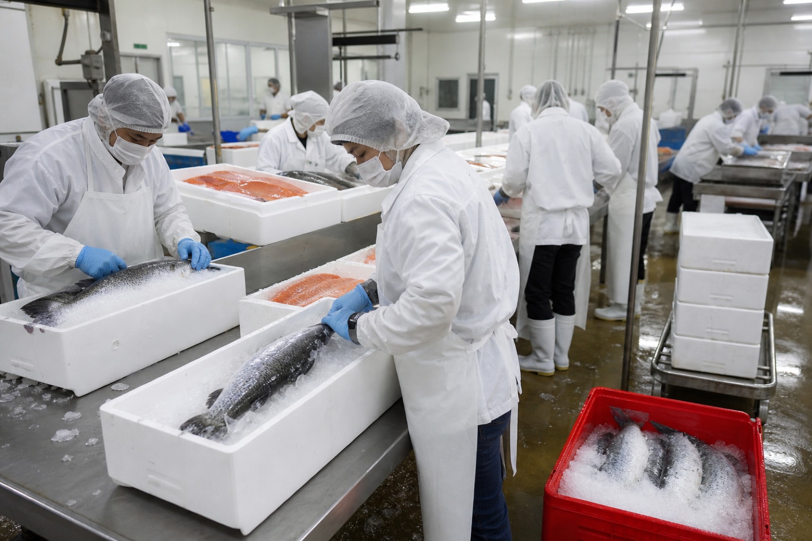 Fish packing on ice